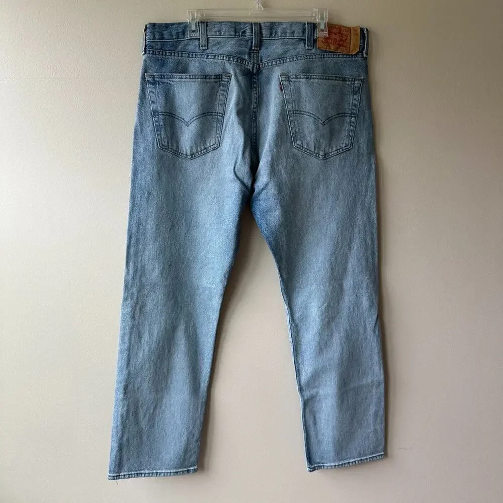 Levi's 501 Jeans Straight Leg Button Fly Light Wash Men's Size 38x30